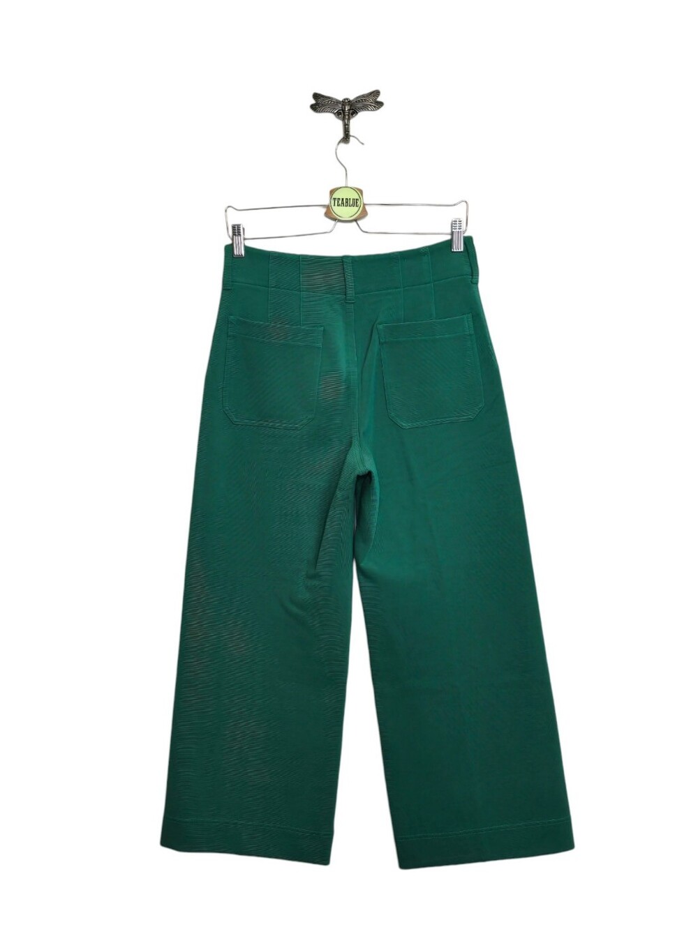 Maeve Colette Knit High-Rise Wide-Leg Cropped Pants Green Size 29 - Picture 3 of 14